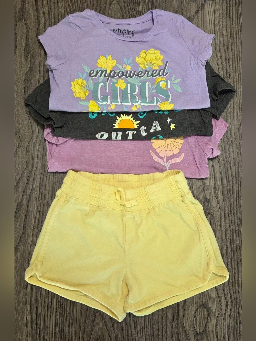 Jumping Beans Yellow Girls' Pull-On Shorts - Soft Elastic Waist